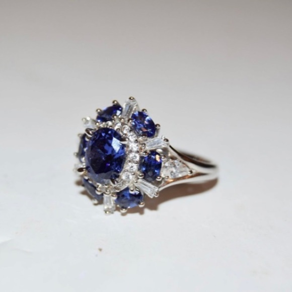 Vintage Sterling Silver Tourmaline Ring sz 10 - Picture 11 of 14